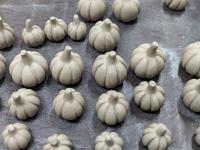 Set of 3 mini handmade ceramic pumpkins. One of a kind cute Halloween gift, decor.  Spooky, metallic black/gold glaze. Small-batch pottery.