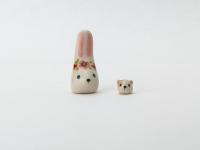 Cute handmde ceramic hamster figurine. Fight hunger with tiny Hamster of Hope. Small-batch ceramics. Hand-painted pottery.