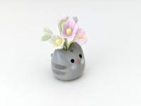 Cute handmade ceramic cat vase. Tiny kitty vase. Adorable cat figurine. Cat lover gift. Small-batch ceramics. Hand-painted pottery.