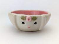 Small handmade bunny bowl. Cute rabbit dish. Candy bowl, snack bowl, trinket bowl, tiny planter. Small-batch ceramics. Hand-painted pottery.