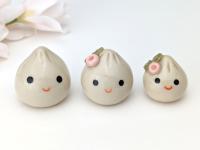 Cute handmade ceramic dumpling. Happy soup dumpling. Adorable gyoza. Foodie gift. Xiao long bao. Small-batch ceramics. Hand-painted pottery.