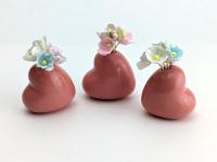Adorable handmade ceramic heart vase. Best friend gift. BFF gift. Tiny pottery. Small-batch ceramics. Hand-painted pottery. Kawaii ceramics.