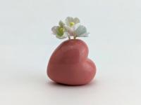 Adorable handmade ceramic heart vase. Best friend gift. BFF gift. Tiny pottery. Small-batch ceramics. Hand-painted pottery. Kawaii ceramics.