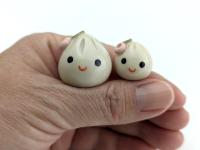 Cute handmade mommy & me ceramic dumplings. Happy soup dumpling. Adorable gyoza. Xiao long bao. Small-batch ceramics. Hand-painted pottery.