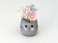 Cute handmade ceramic cat vase. Tiny kitty vase. Adorable cat figurine. Cat lover gift. Small-batch ceramics. Hand-painted pottery.
