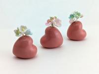Adorable handmade ceramic heart vase. Best friend gift. BFF gift. Tiny pottery. Small-batch ceramics. Hand-painted pottery. Kawaii ceramics.
