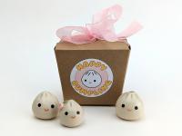 Cute handmade ceramic dumpling vase. Happy soup dumpling vase. Adorable gyoza. Xiao long bao. Small-batch ceramics. Hand-painted pottery.