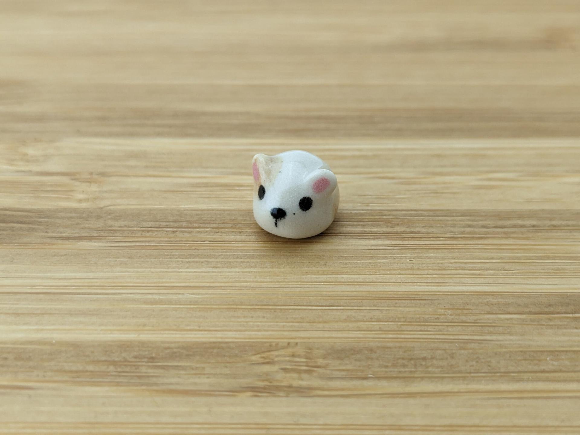 Cute handmde ceramic hamster figurine. Fight hunger with tiny Hamster of Hope. Small-batch ceramics. Hand-painted pottery.