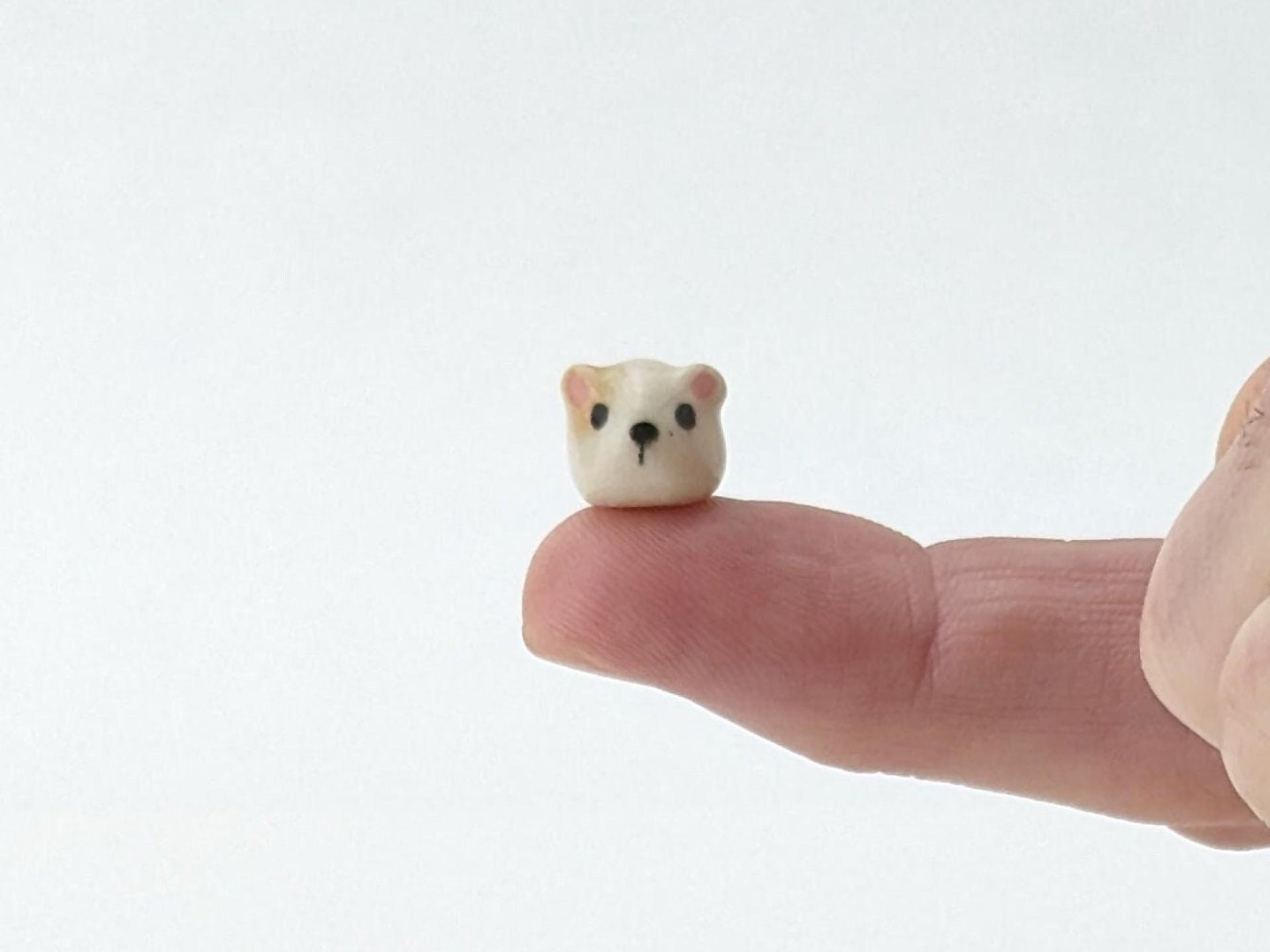Cute handmde ceramic hamster figurine. Fight hunger with tiny Hamster of Hope. Small-batch ceramics. Hand-painted pottery.