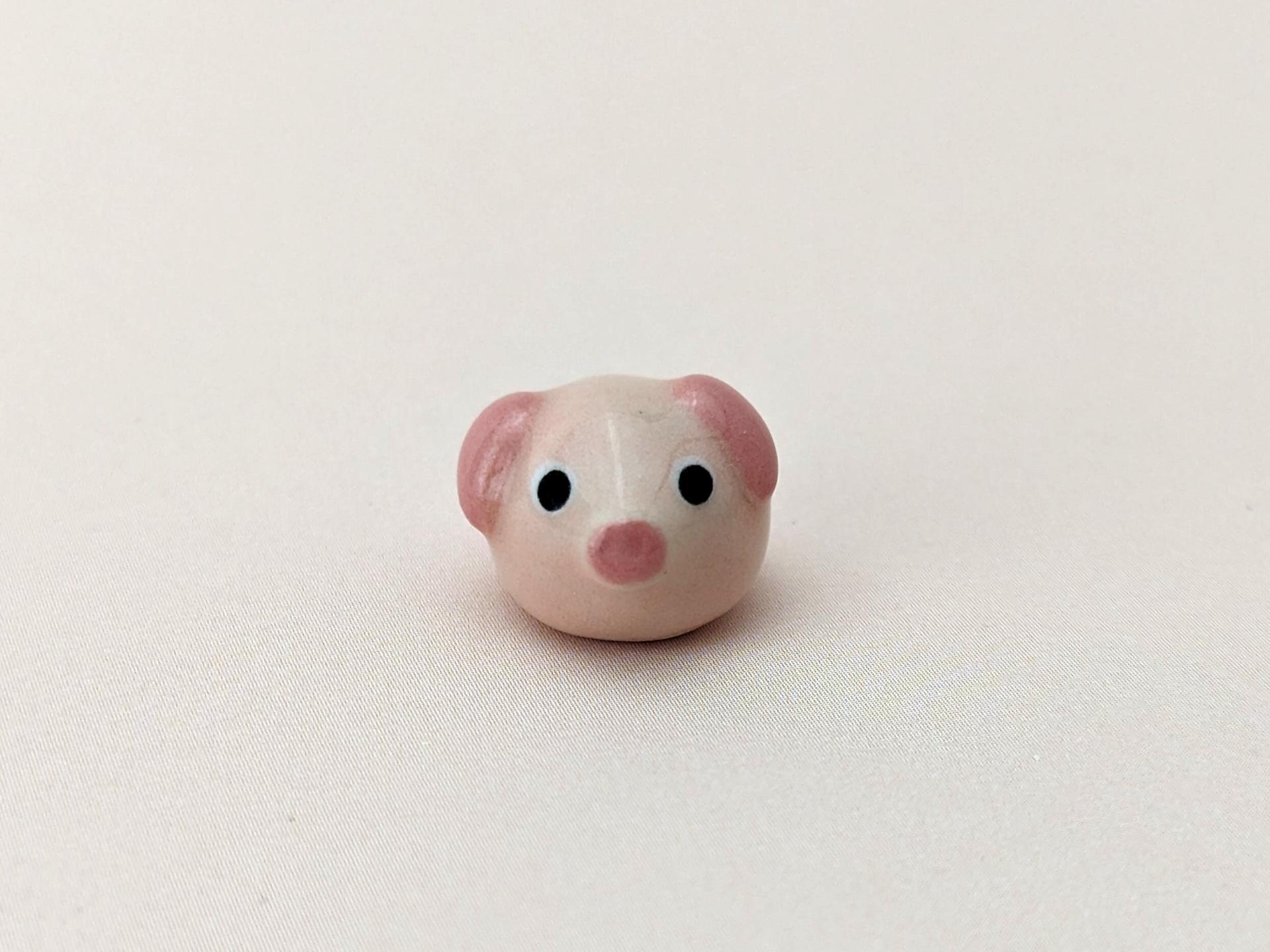 Cute handmade mini ceramic pig figurine. Unique desk buddy. Terrarium decor. Good luck charm. Small-batch ceramics. Hand-painted pottery.