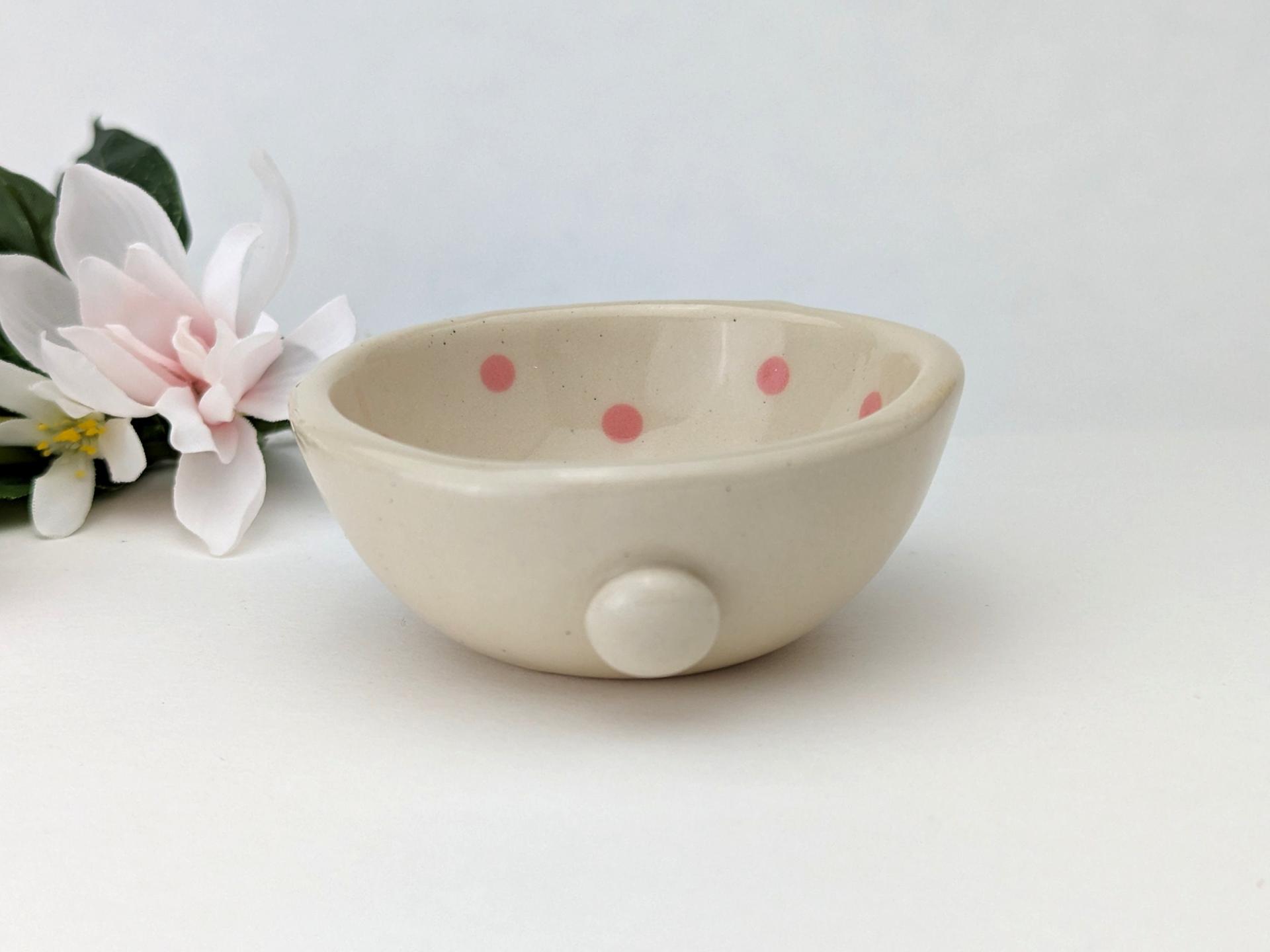 Small handmade bunny bowl. Cute rabbit dish. Candy bowl, snack bowl, trinket bowl, tiny planter. Small-batch ceramics. Hand-painted pottery.