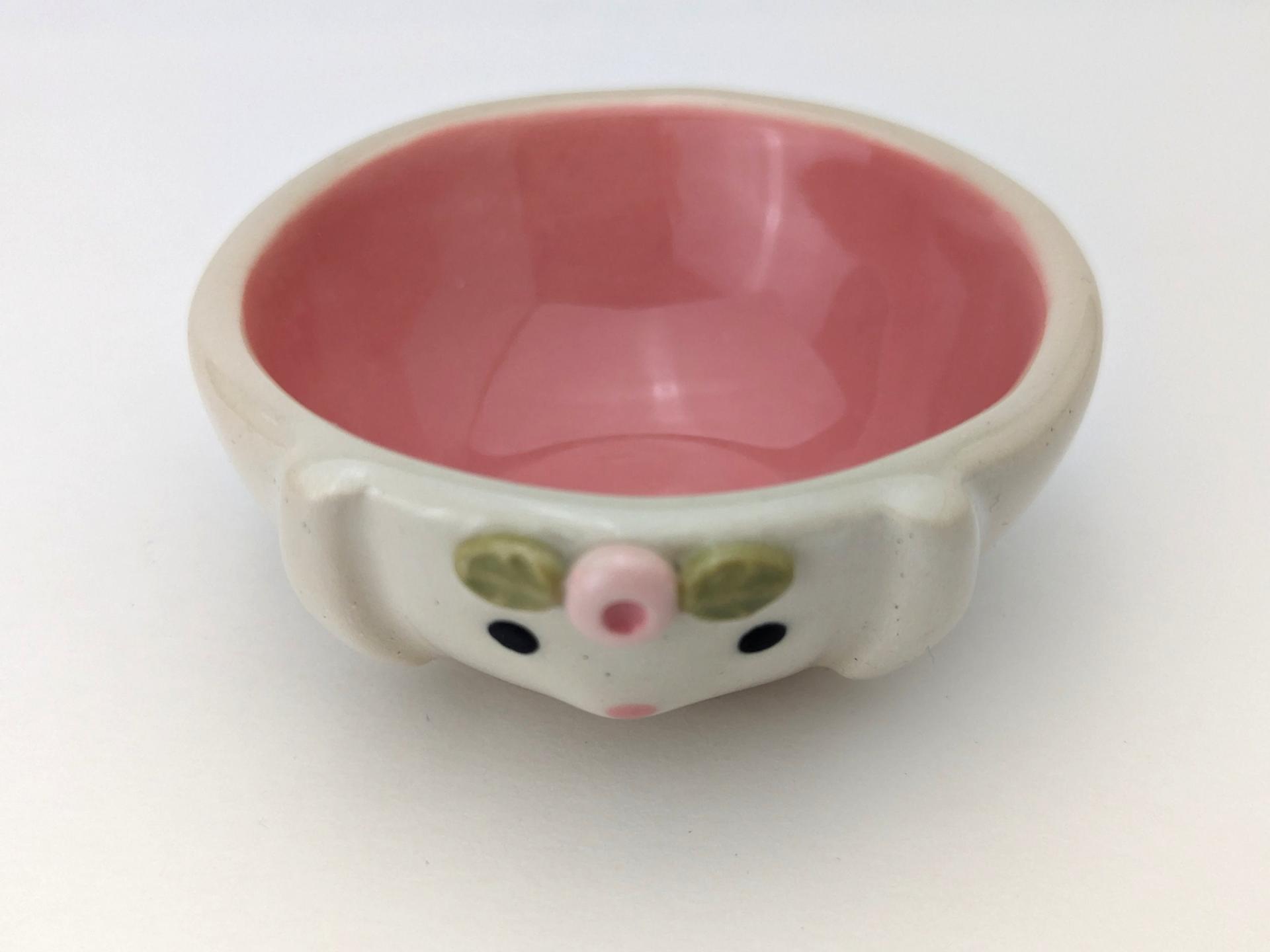 Small handmade bunny bowl. Cute rabbit dish. Candy bowl, snack bowl, trinket bowl, tiny planter. Small-batch ceramics. Hand-painted pottery.