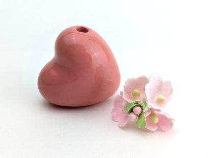 Adorable handmade ceramic heart vase. Best friend gift. BFF gift. Tiny pottery. Small-batch ceramics. Hand-painted pottery. Kawaii ceramics.